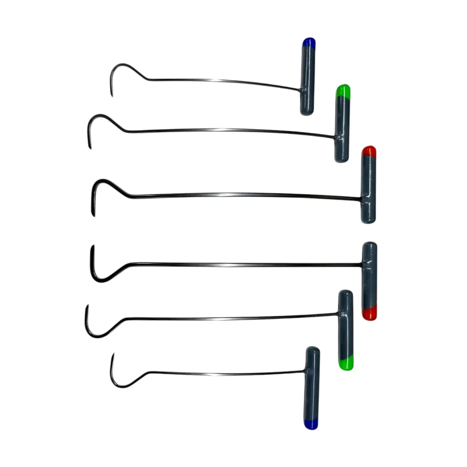 Lurencia Edition 6-Piece Sharp Tip C-Bend Left & Right Steel PDR Tools – Paintless Dent Repair Rods InoxPDR