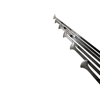 Sibiu Edition PDR INOX 6-Piece Whale-Tail Dent Repair Rod Set – 40mm Flat Tip, Ultra-Slim Access Tools
